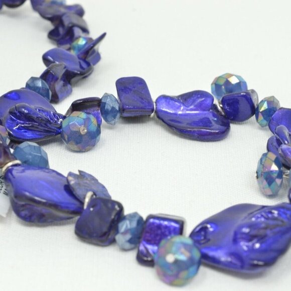 Style & Co. 3 Piece Set Shell & Bead Stretch Bracelets, Blue - Picture 3 of 3